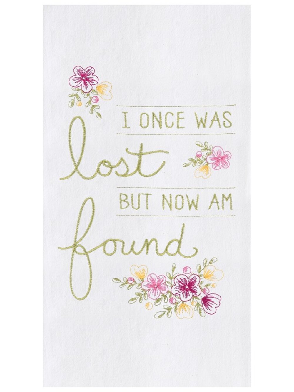 C&F Bathroom White Four Sack Hand Towel" Once Was Lost But Now Found" NEW
